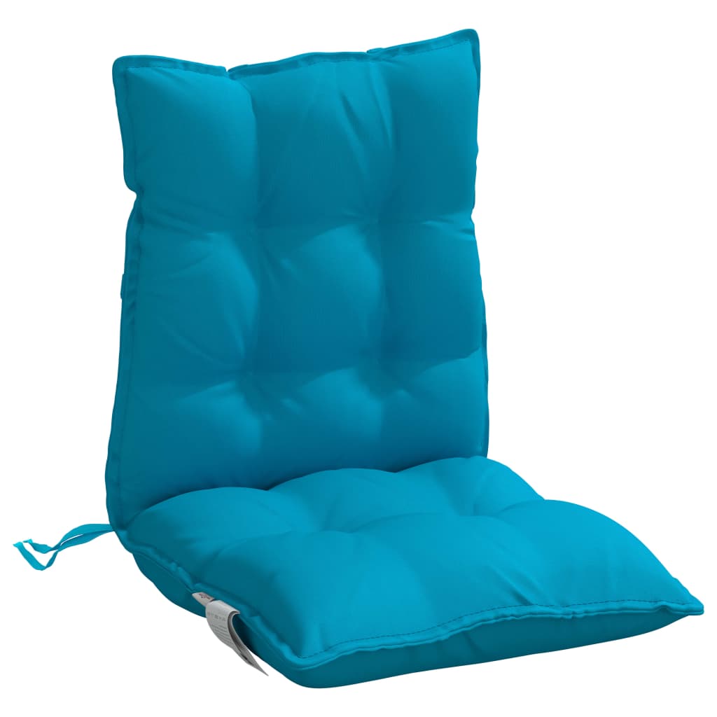 vidaXL Μαξιλάρια Καρέκλας Χαμηλή Πλάτη 2 τεμ. Γαλάζια Ύφασμα Oxford