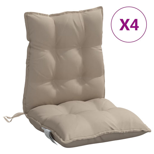 vidaXL Μαξιλάρια Καρέκλας Χαμηλή Πλάτη 4 τεμ. Taupe Ύφασμα Oxford