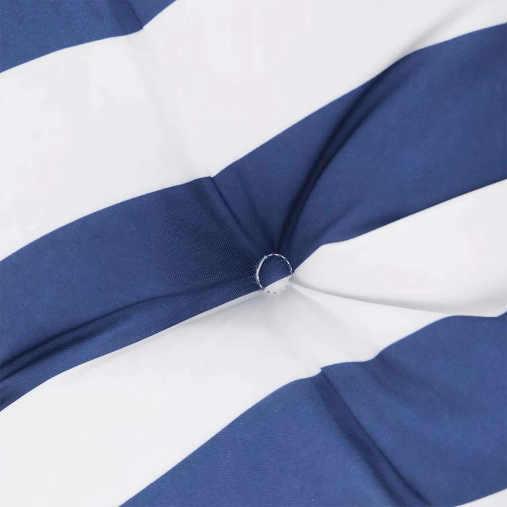 vidaXL Μαξιλάρια Καρέκλας με Χαμηλή Πλάτη 2 τεμ. από Ύφασμα Oxford με Μπλε & Λευκές Ρίγες