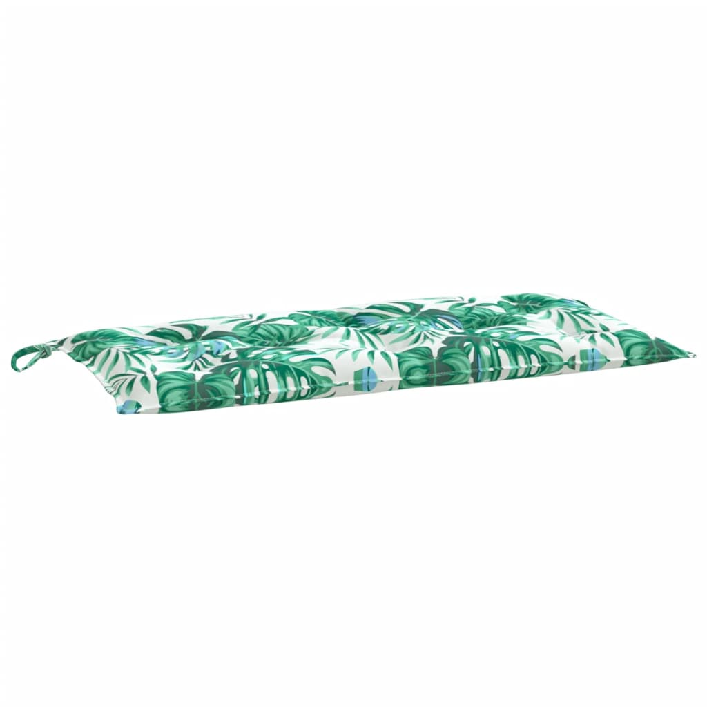 vidaXL Μαξιλάρι Πάγκου Κήπου Σχέδιο Φύλλων 110x50x7 εκ. Ύφασμα Oxford