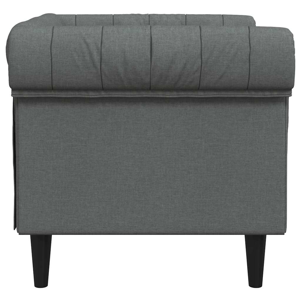 vidaXL Πολυθρόνα Chesterfield Σκούρο Γκρι Υφασμάτινη