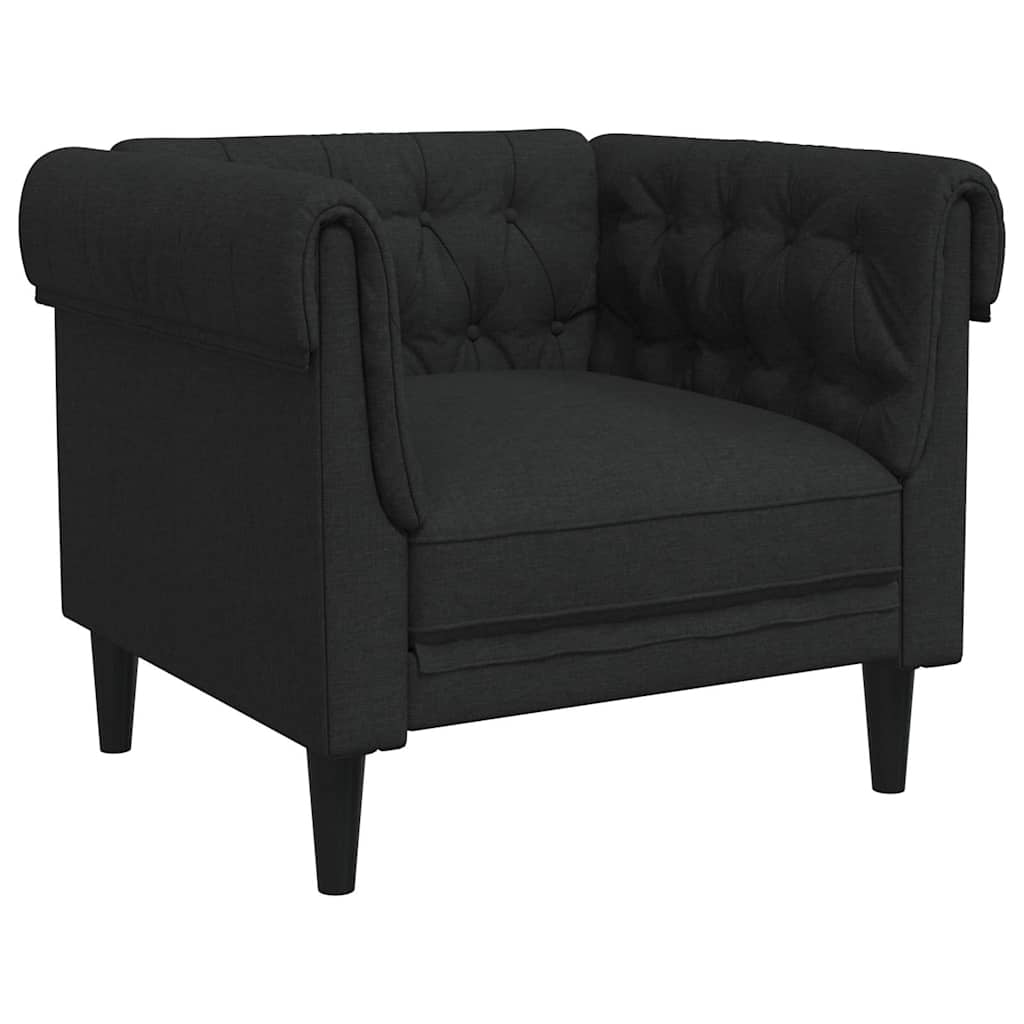 vidaXL Πολυθρόνα Chesterfield Μαύρο Υφασμάτινη
