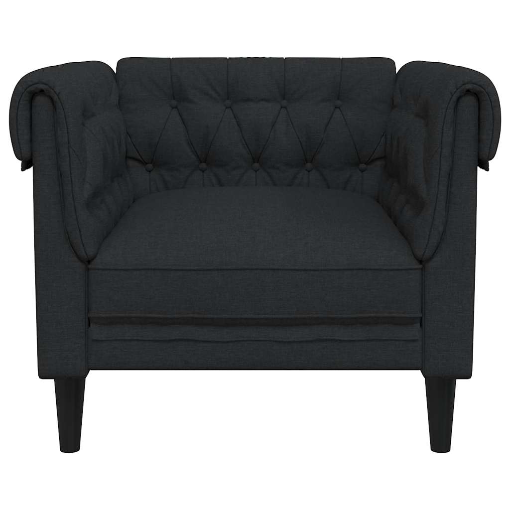 vidaXL Πολυθρόνα Chesterfield Μαύρο Υφασμάτινη
