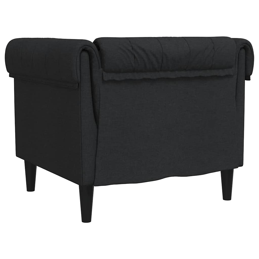 vidaXL Πολυθρόνα Chesterfield Μαύρο Υφασμάτινη