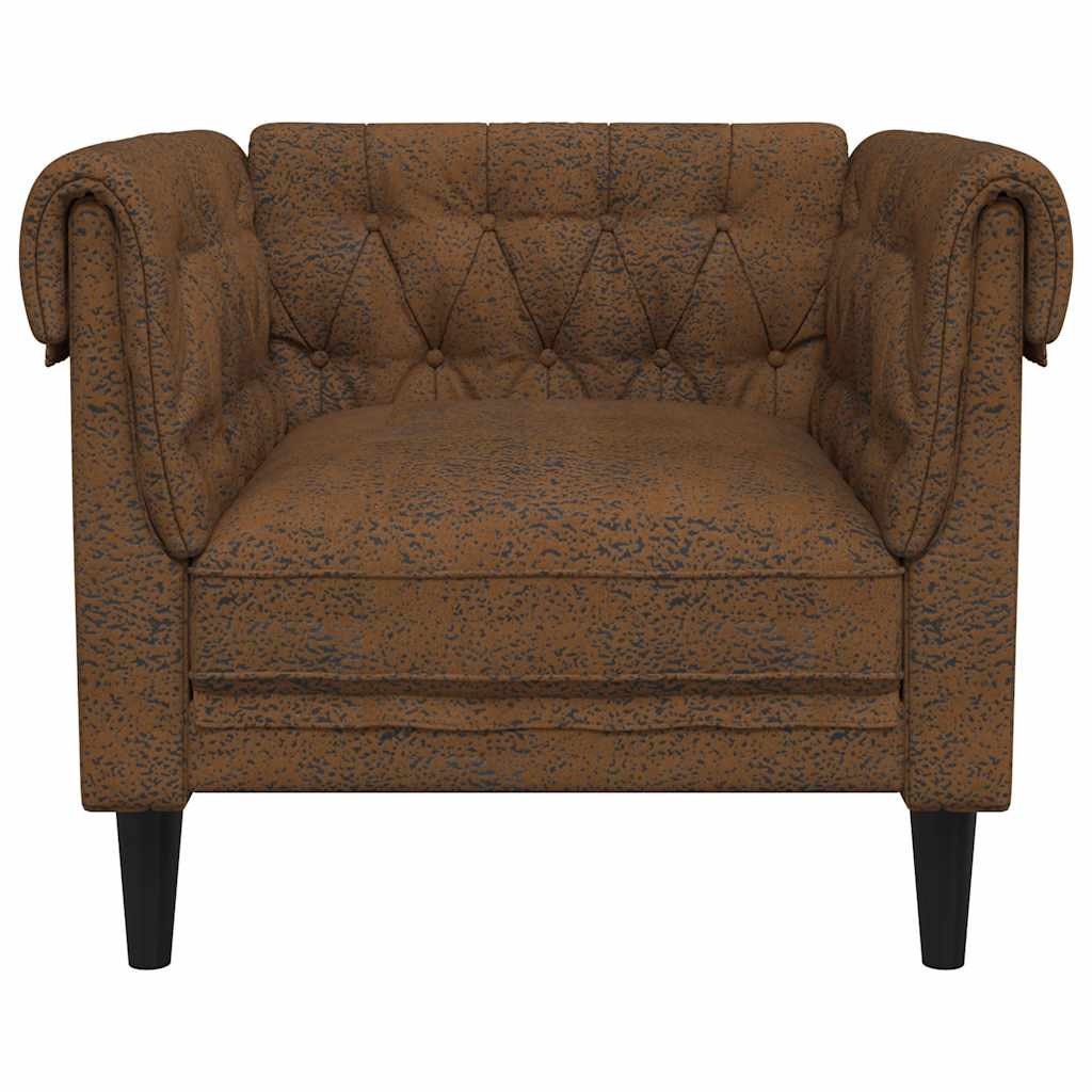 vidaXL Πολυθρόνα Chesterfield Καφέ Υφασμάτινη
