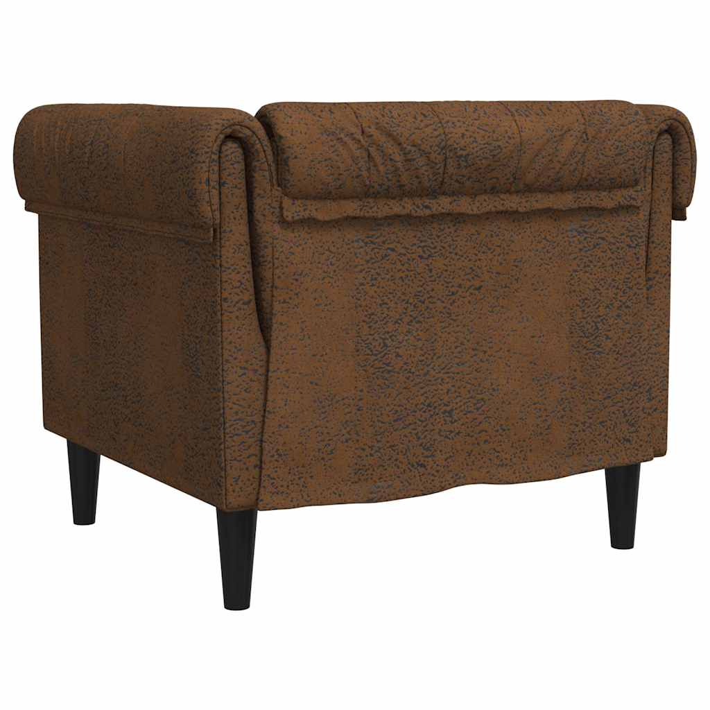 vidaXL Πολυθρόνα Chesterfield Καφέ Υφασμάτινη