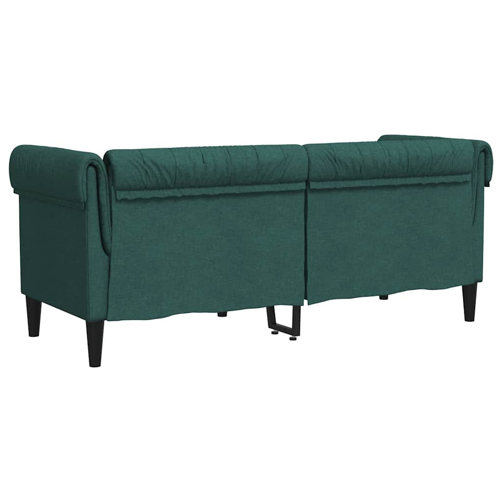 vidaXL Καναπές Διθέσιος Chesterfield Πράσινος Υφασμάτινος
