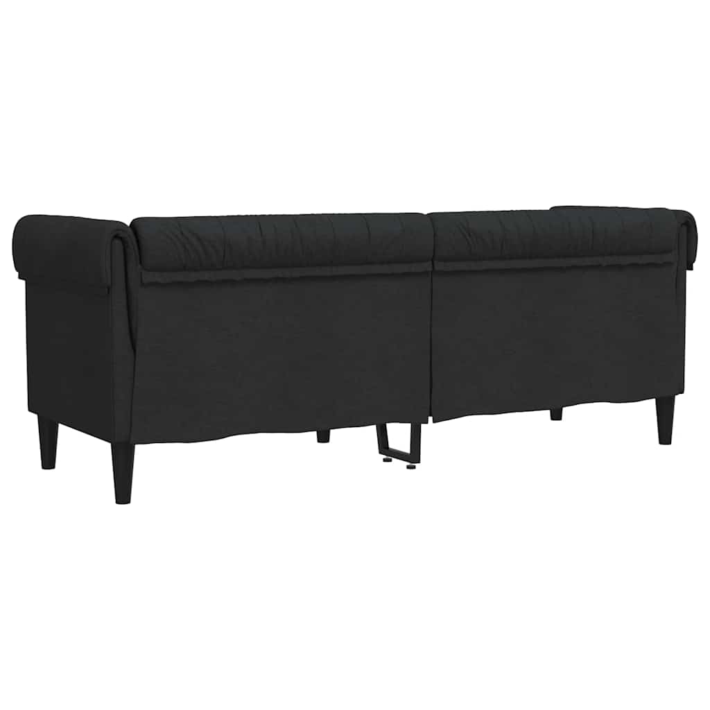 vidaXL Καναπές Τριθέσιος Chesterfield Μαύρος Υφασμάτινος