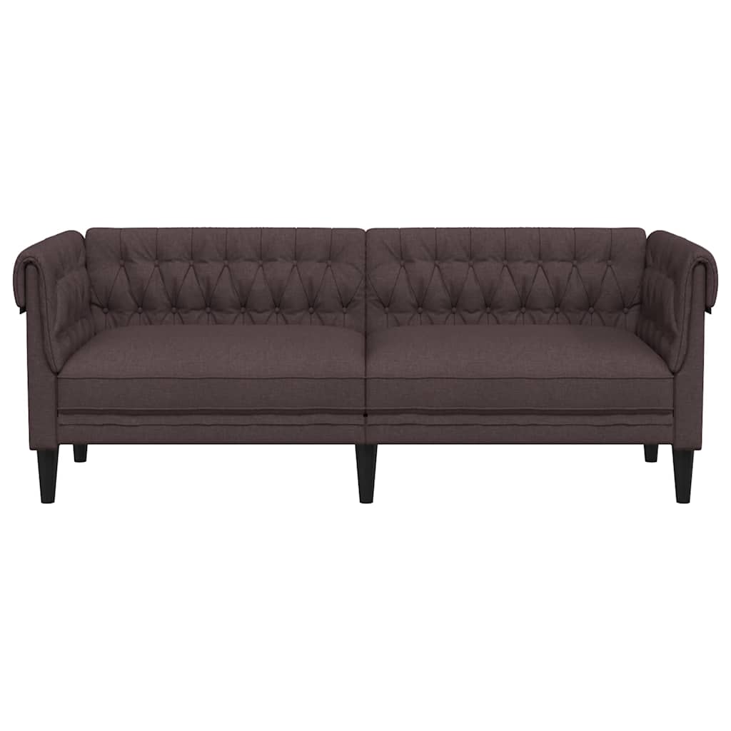 vidaXL Καναπές Τριθέσιος Chesterfield Σκούρο Καφέ Υφασμάτινος