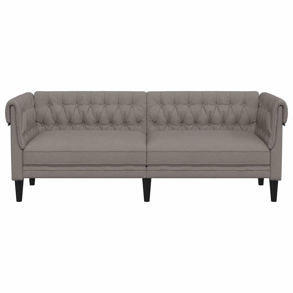 vidaXL Καναπές Τριθέσιος Chesterfield Taupe Υφασμάτινος