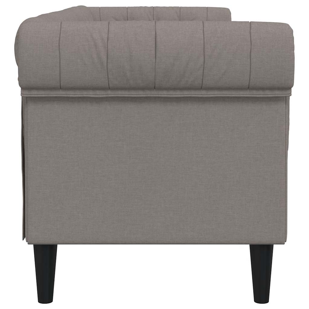 vidaXL Καναπές Τριθέσιος Chesterfield Taupe Υφασμάτινος