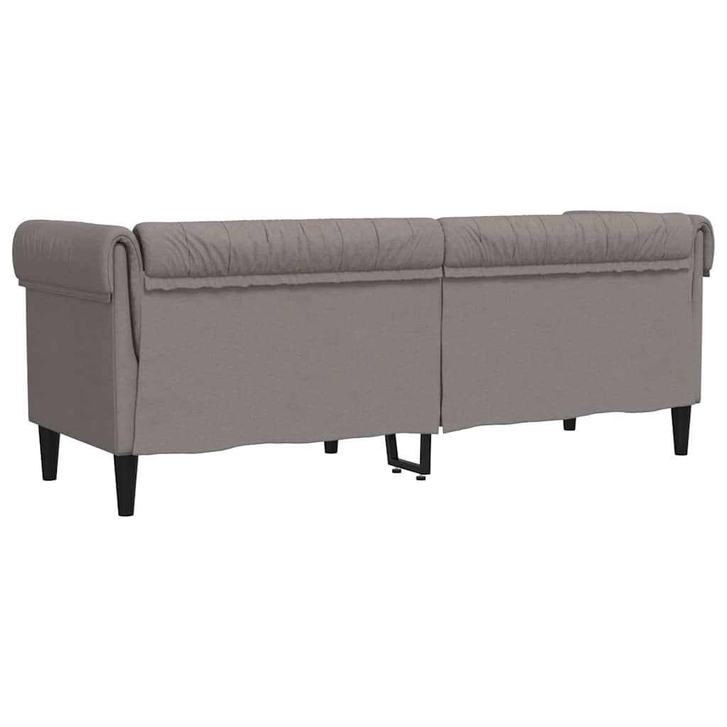vidaXL Καναπές Τριθέσιος Chesterfield Taupe Υφασμάτινος