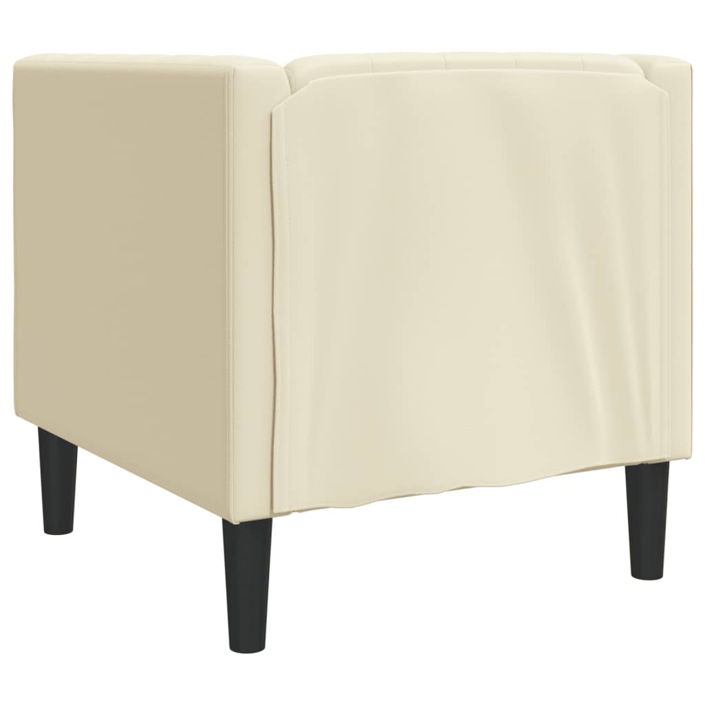 vidaXL Καναπές Chesterfield Καρέκλα Cream Faux Leather