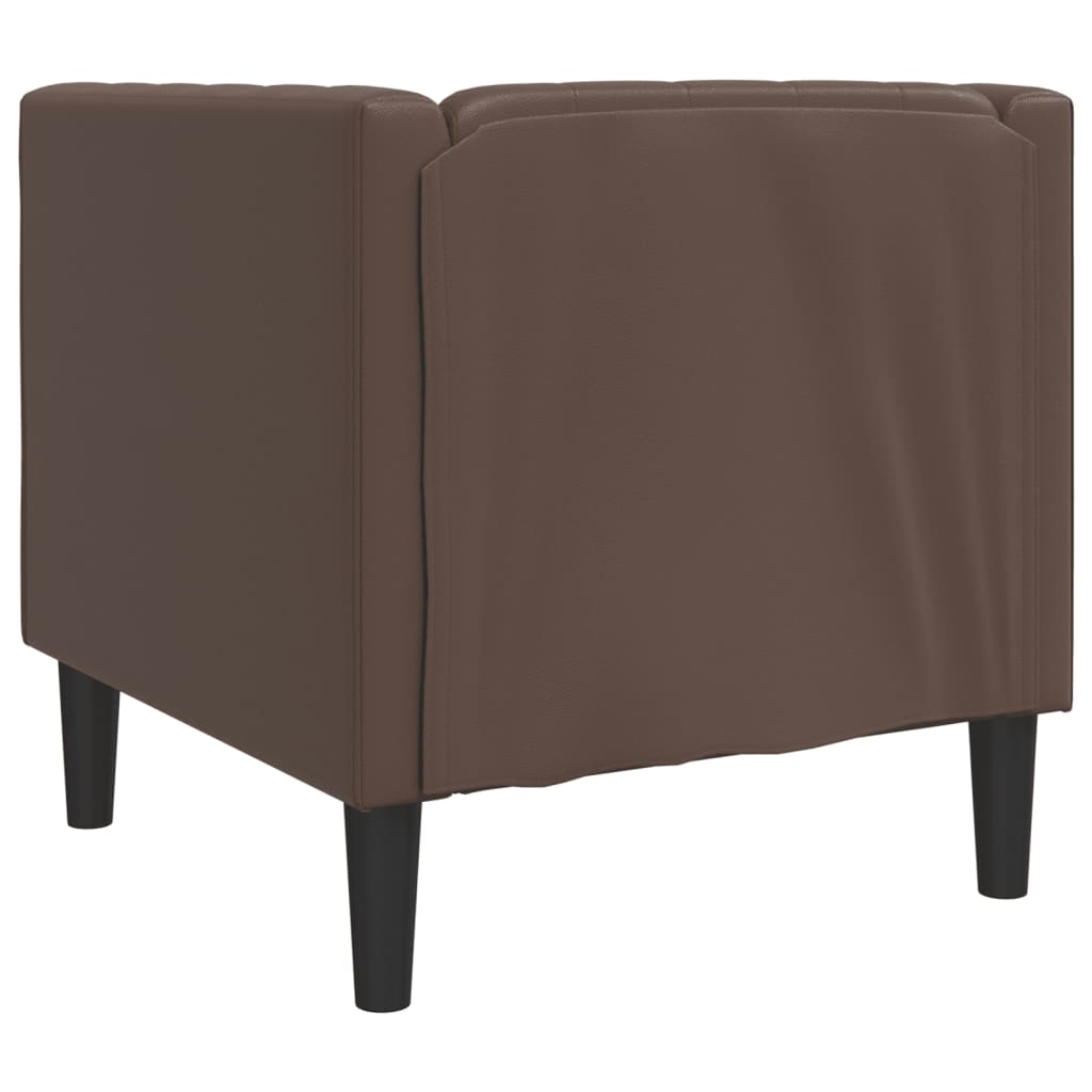 vidaXL Πολυθρόνα Chesterfield Καφέ από Συνθετικό Δέρμα