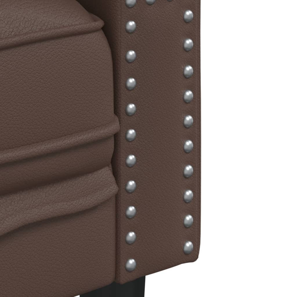 vidaXL Πολυθρόνα Chesterfield Καφέ από Συνθετικό Δέρμα