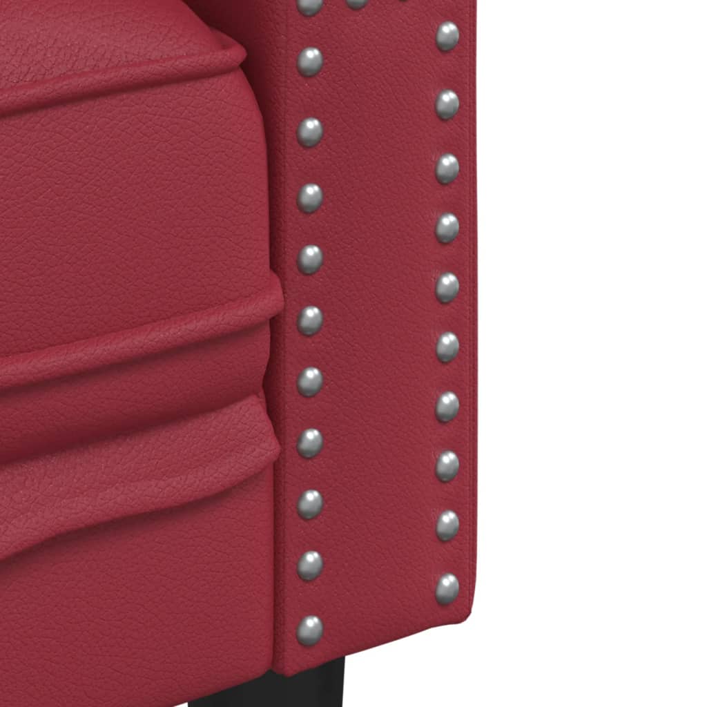 vidaXL Πολυθρόνα Chesterfield Μπορντό από Συνθετικό Δέρμα