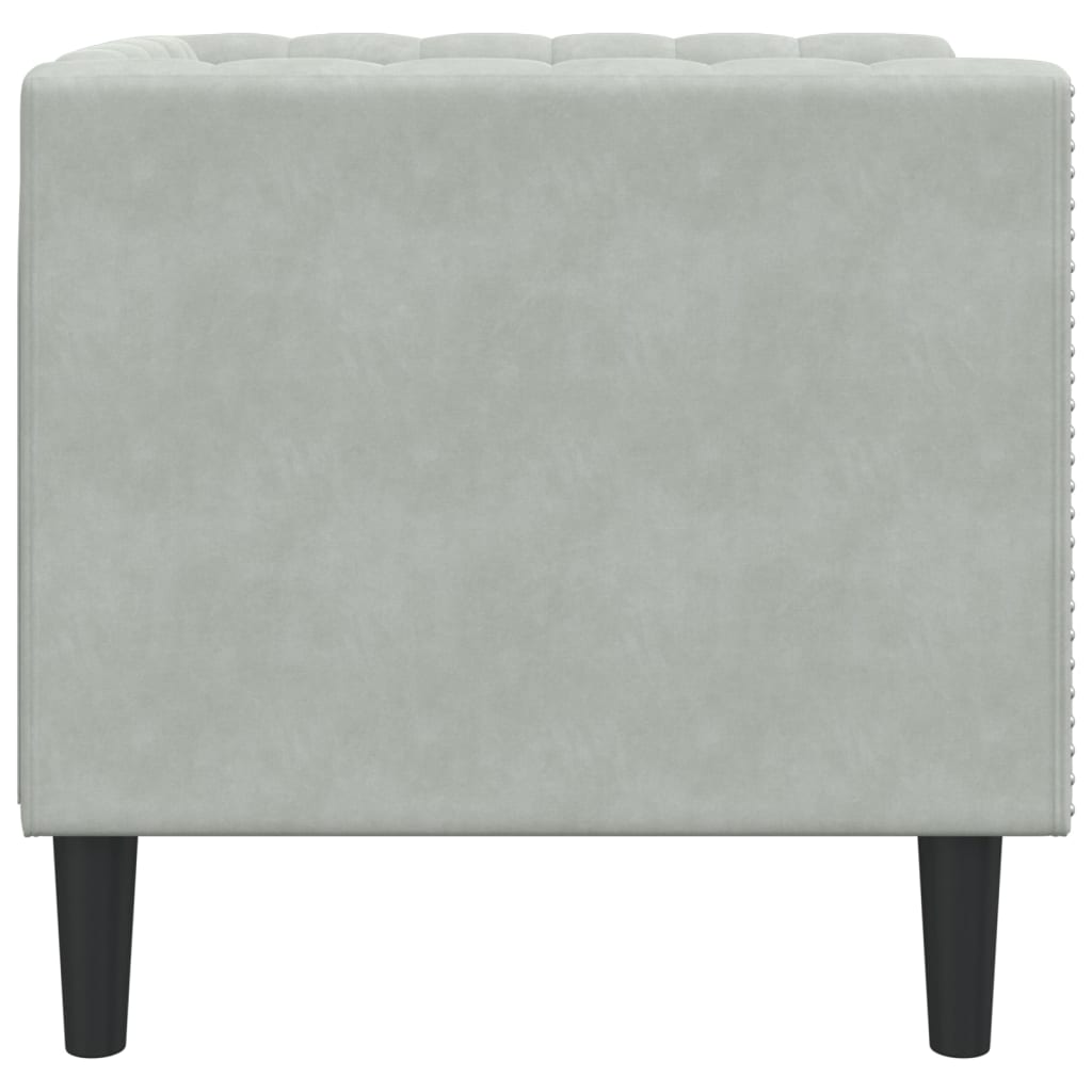 vidaXL Πολυθρόνα Chesterfield Ανοιχτό Γκρι Βελούδινη