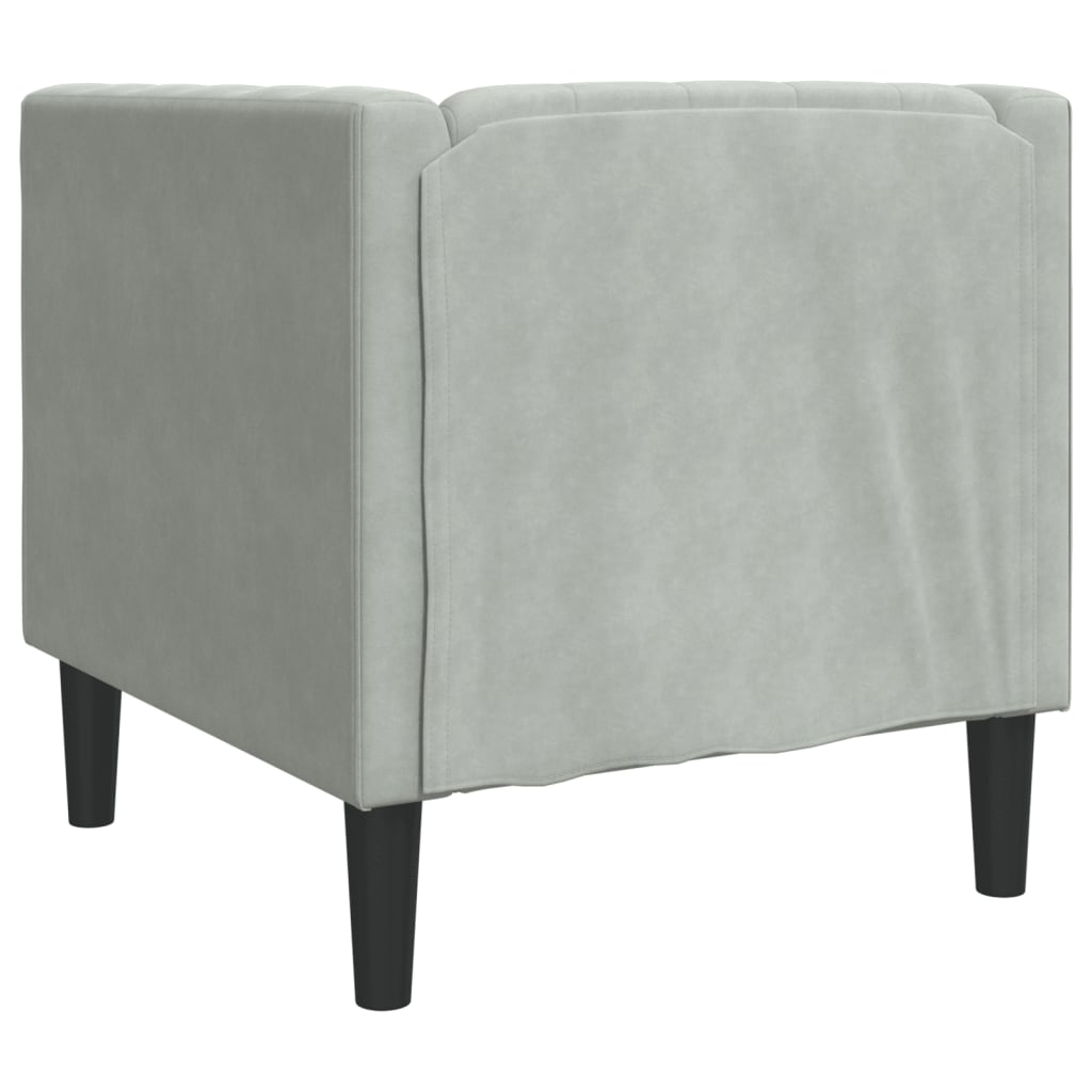 vidaXL Πολυθρόνα Chesterfield Ανοιχτό Γκρι Βελούδινη
