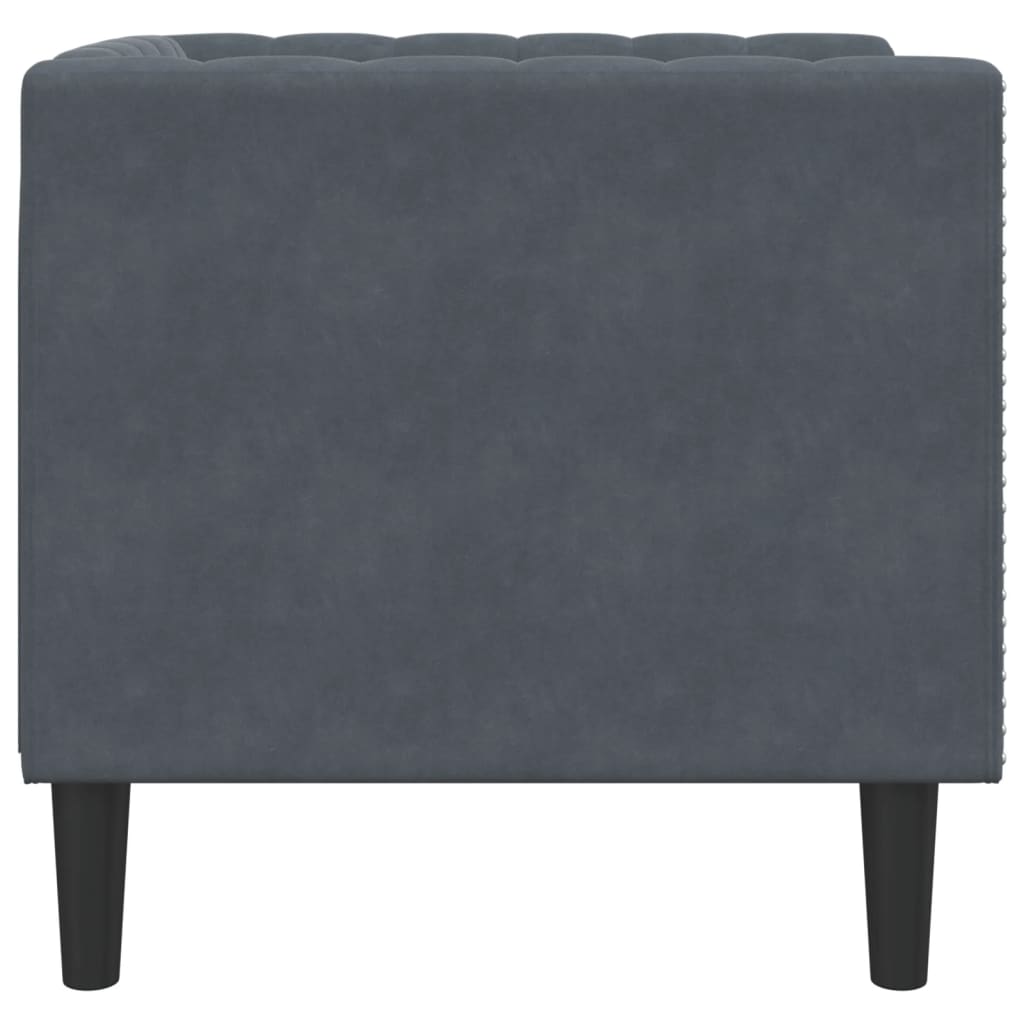 vidaXL Πολυθρόνα Chesterfield Σκούρο Γκρι Βελούδινη