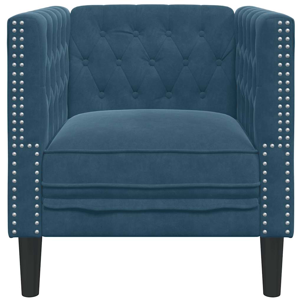 vidaXL Πολυθρόνα Chesterfield Μπλε Βελούδινη