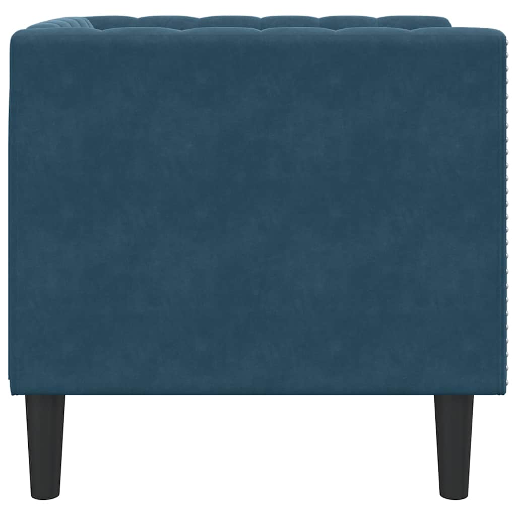vidaXL Πολυθρόνα Chesterfield Μπλε Βελούδινη