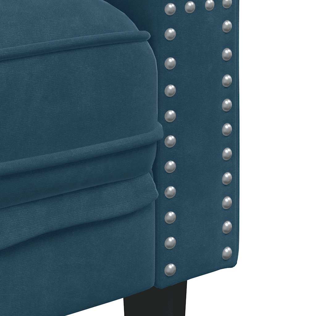 vidaXL Πολυθρόνα Chesterfield Μπλε Βελούδινη