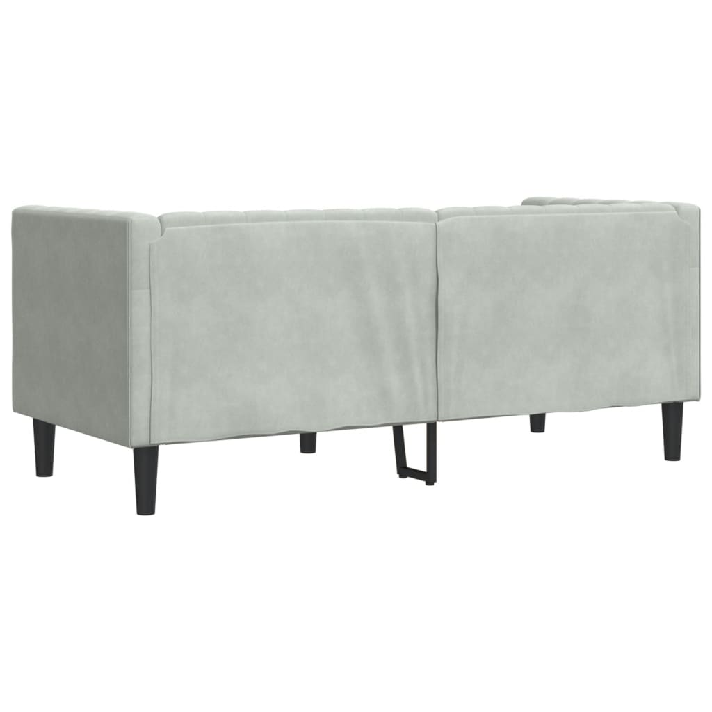 vidaXL Καναπές Διθέσιος Chesterfield με Στηρίγματα Αν. Γκρι Βελούδο