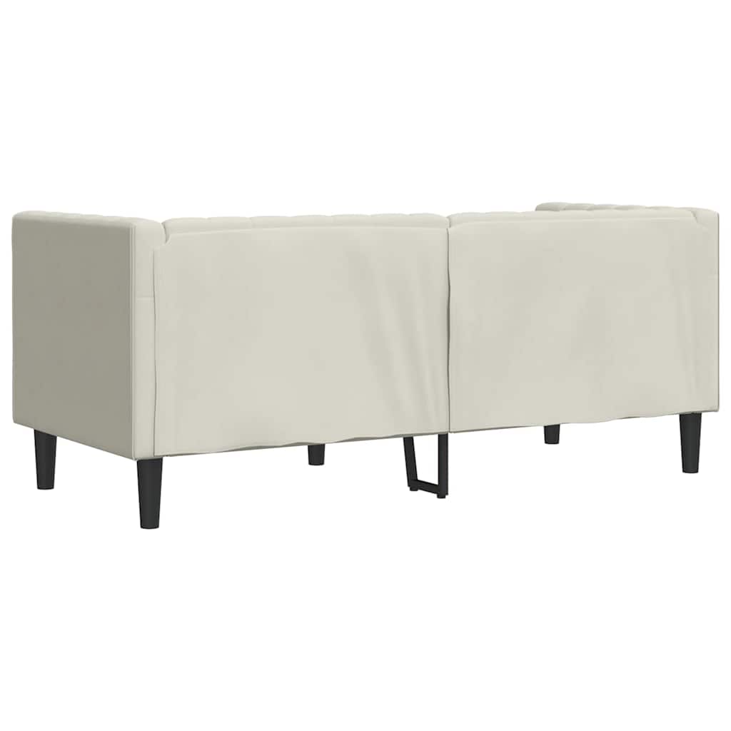 vidaXL Καναπές Chesterfield Διθέσιος με Στηρίγματα σε Κρεμ Βελούδο