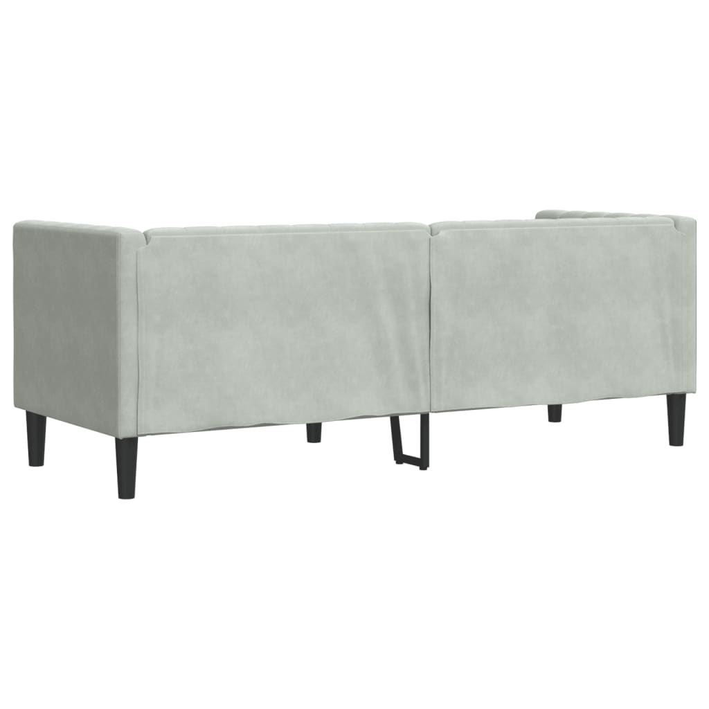vidaXL Καναπές Τριθέσιος Chesterfield με Στηρίγματα Αν. Γκρι Βελούδο