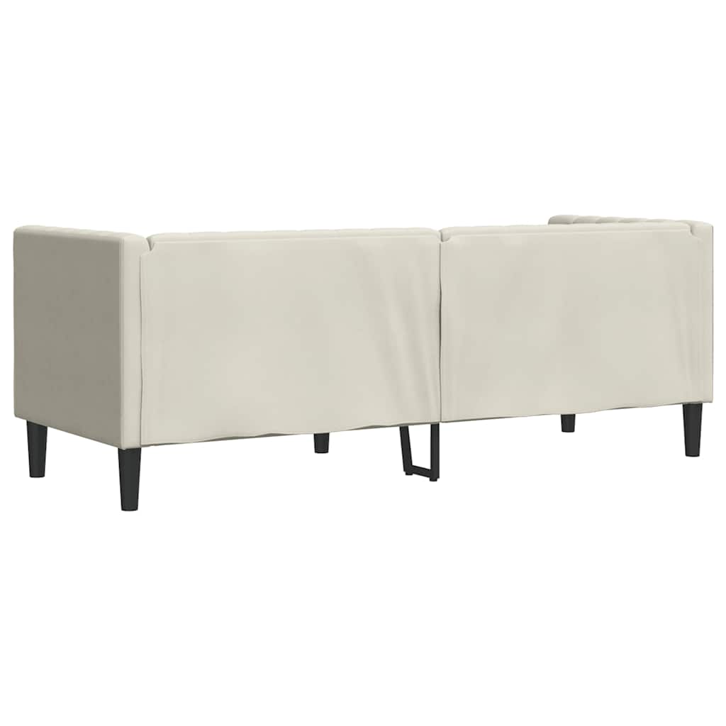 vidaXL Καναπές Διθέσιος Chesterfield με Στηρίγματα Κρεμ Βελούδο