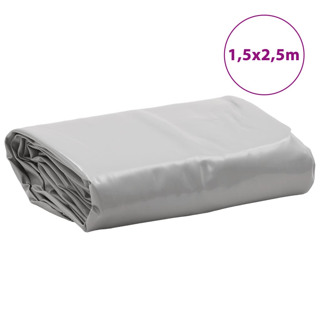 vidaXL Μουσαμάς Γκρι 1,5 x 2,5 μ. 650 γρ./μ²
