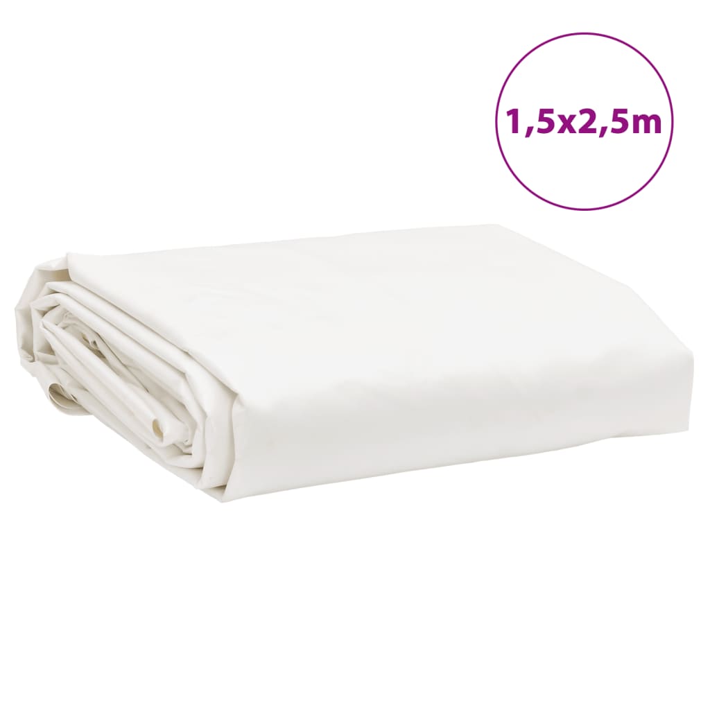 vidaXL Μουσαμάς Λευκός 1,5 x 2,5 μ. 650 γρ./μ²
