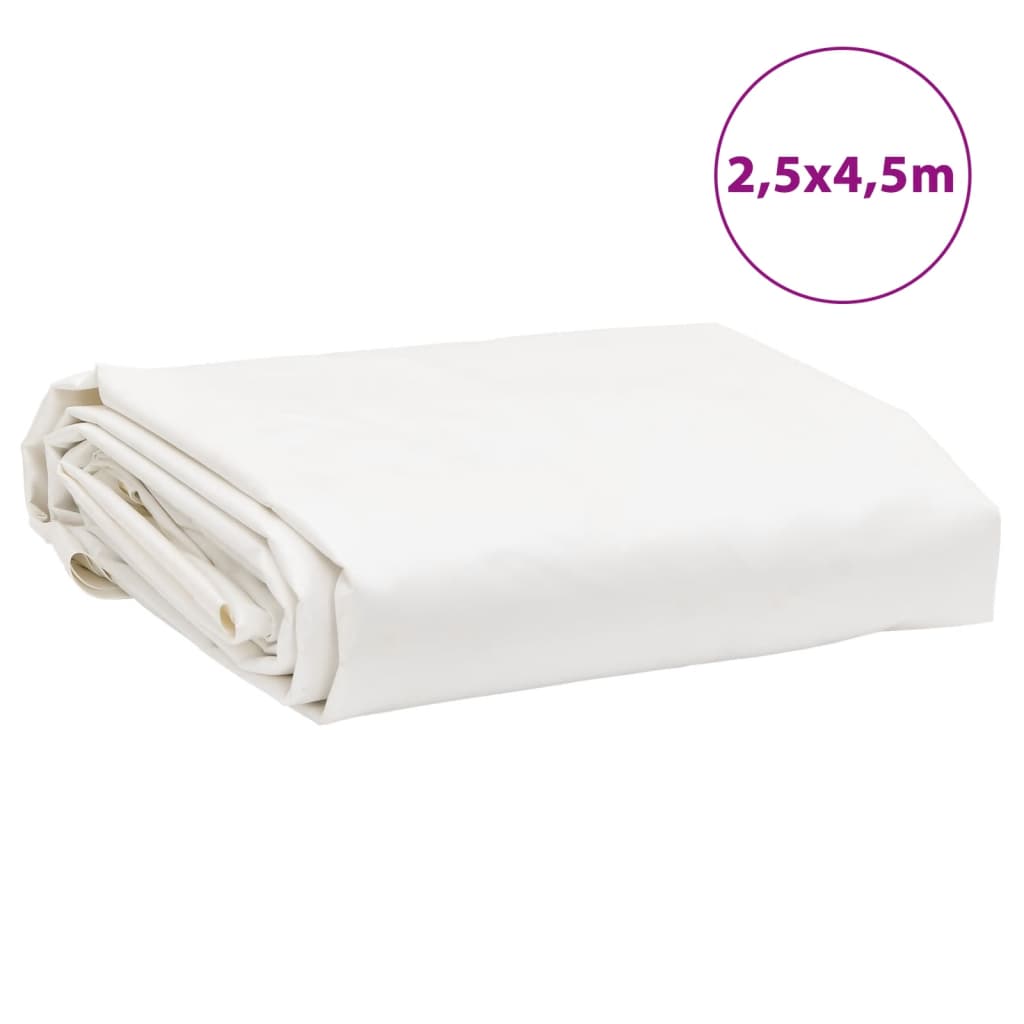 vidaXL Μουσαμάς Λευκός 2,5x4,5 μ. 650 γρ./μ²