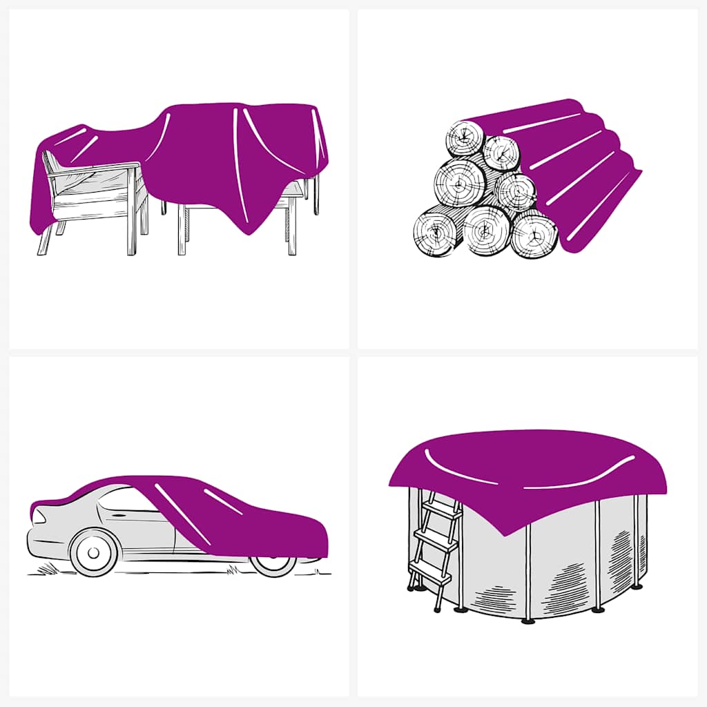 vidaXL Μουσαμάς Μπλε 5 x 5 μ. 650 γρ./μ²
