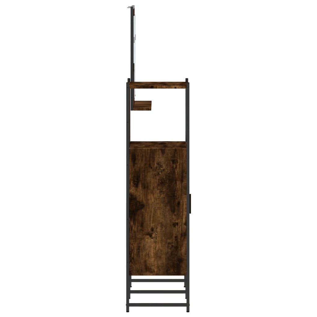 vidaXL Σετ Επίπλων Μπάνιου 3 Τεμαχίων Καπνιστή Δρυς Επεξεργασμένο Ξύλο