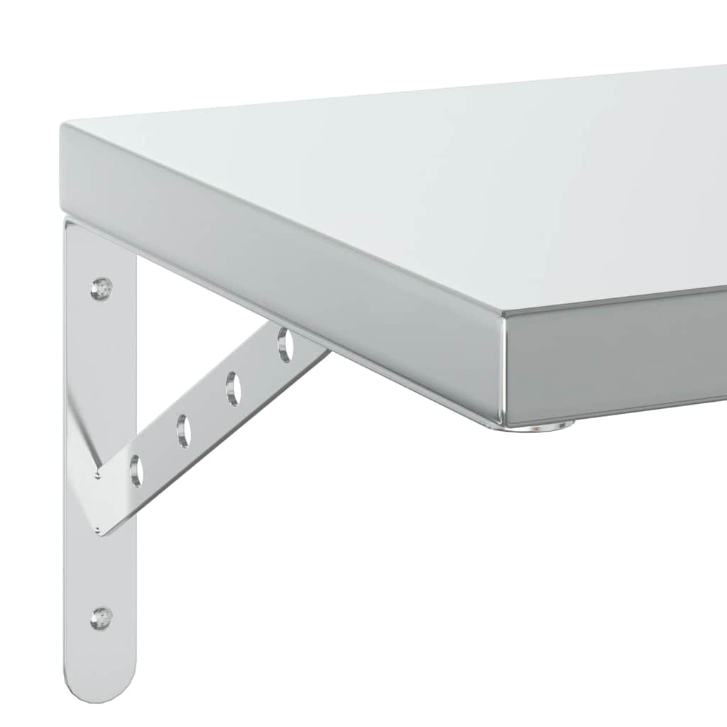 vidaXL Ράφια Τοίχου 2 τεμ. Ασημί 75x30 εκ. Ανοξείδωτο Ατσάλι