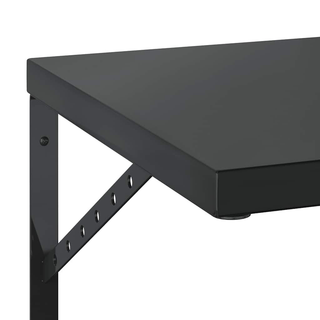 vidaXL Ράφια Τοίχου 2 τεμ. Μαύρο 75x40 εκ. Ανοξείδωτο Ατσάλι