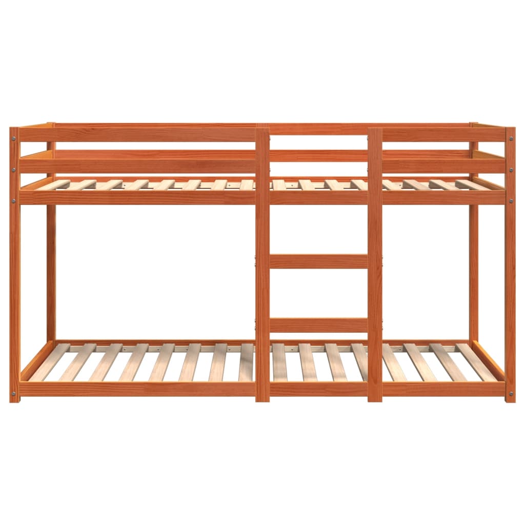 vidaXL Κρεβάτι Κουκέτα Καφέ Κεριού 80 x 200 εκ. από Μασίφ Ξύλο Πεύκου