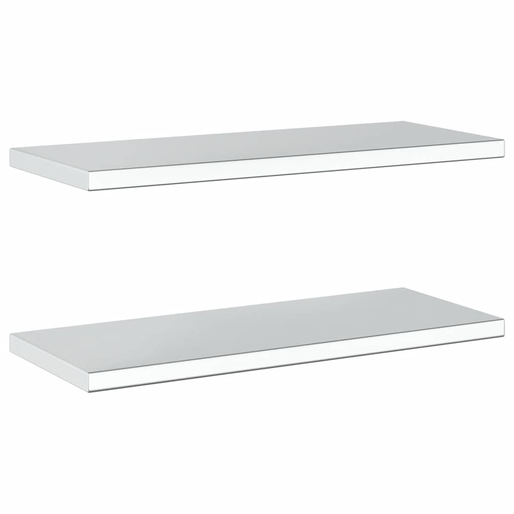 vidaXL Ράφια Τοίχου 2Τεμ. Ασημί 75x30 εκ. Ανοξείδωτο Ατσάλι