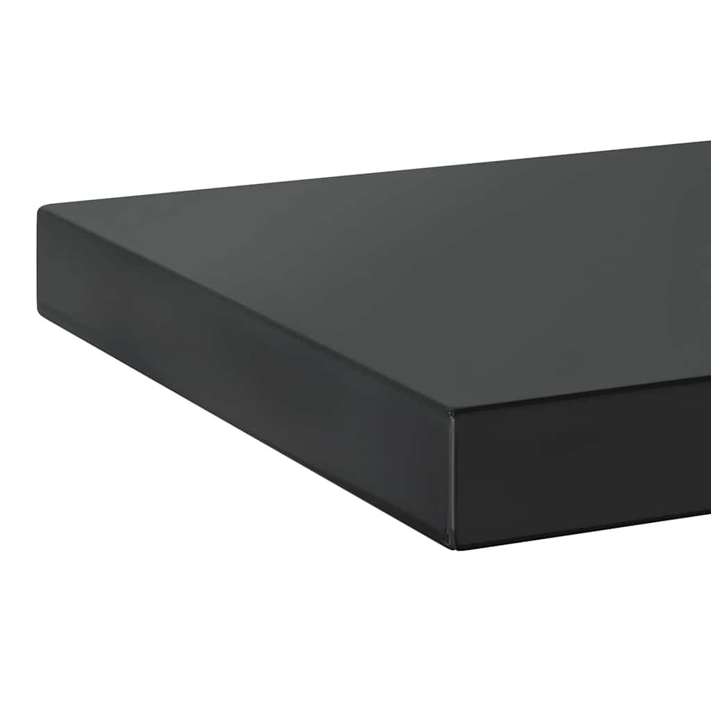 vidaXL Ράφια Τοίχου 2 τεμ. Μαύρο 75x23,5x3 εκ. Ανοξείδωτο Ατσάλι