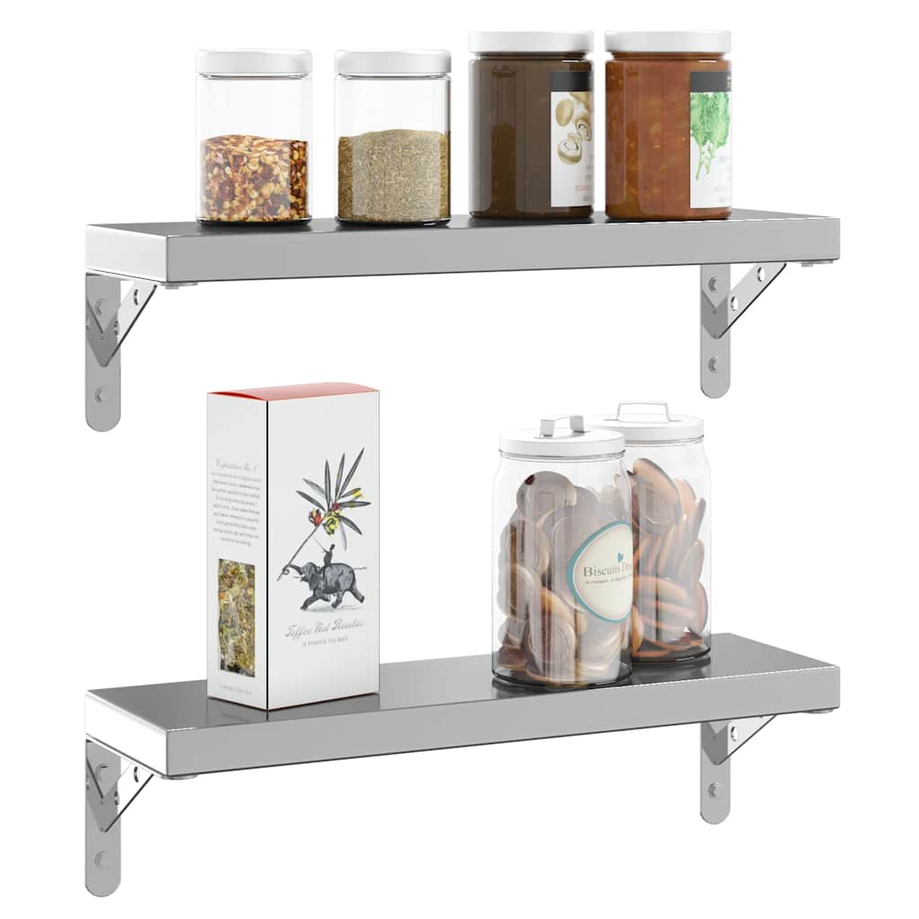 vidaXL Στηρίγματα Ραφιών 4 Τεμ. Ασημί 15x2,5x11,5εκ. Ανοξείδωτο Ατσάλι