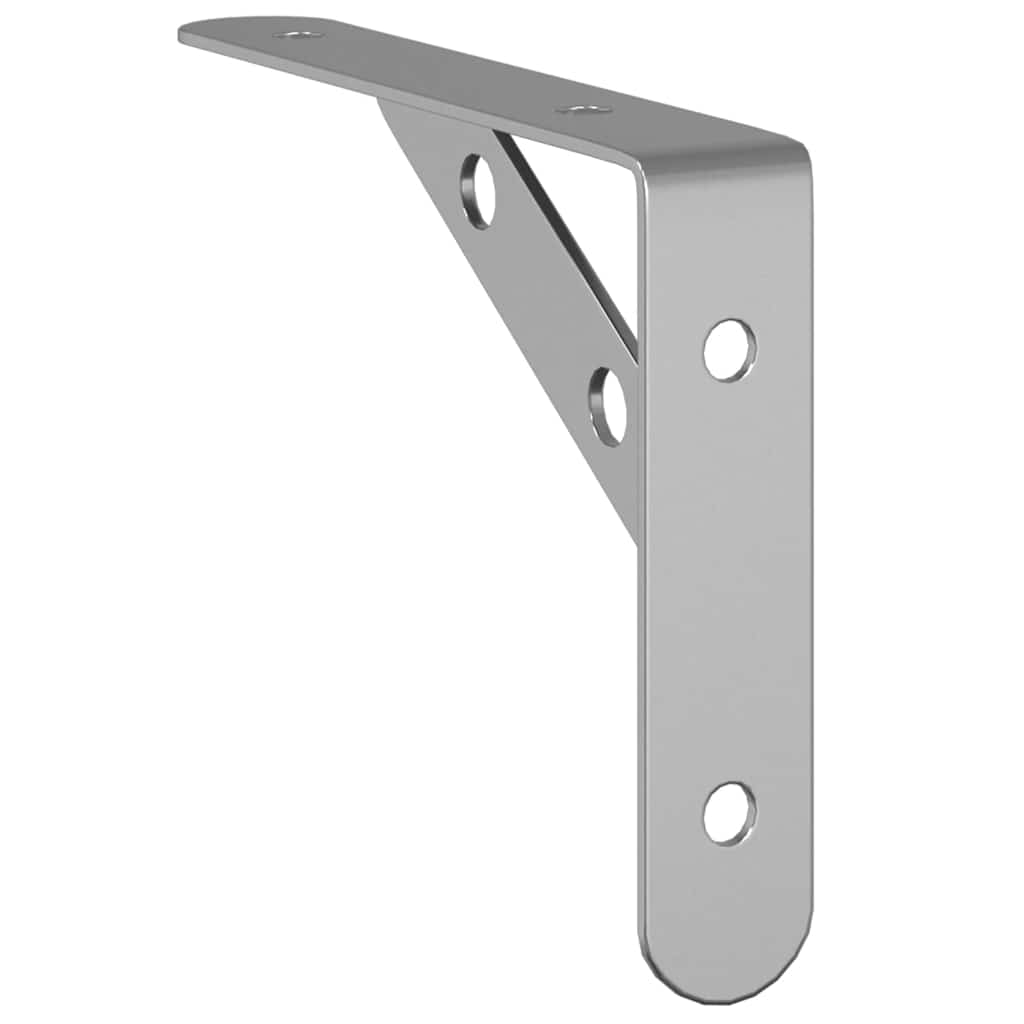 vidaXL Στηρίγματα Ραφιών 4 Τεμ. Ασημί 15x2,5x11,5εκ. Ανοξείδωτο Ατσάλι