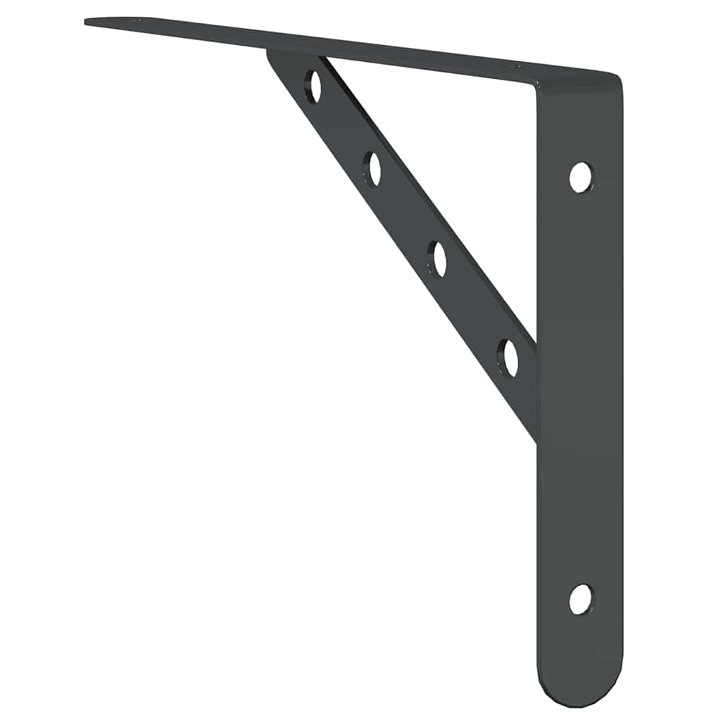 vidaXL Στηρίγματα Ραφιών 4 Τεμ. Ασημί 30x2,5x15,5 Ανοξείδωτο Μαύρο