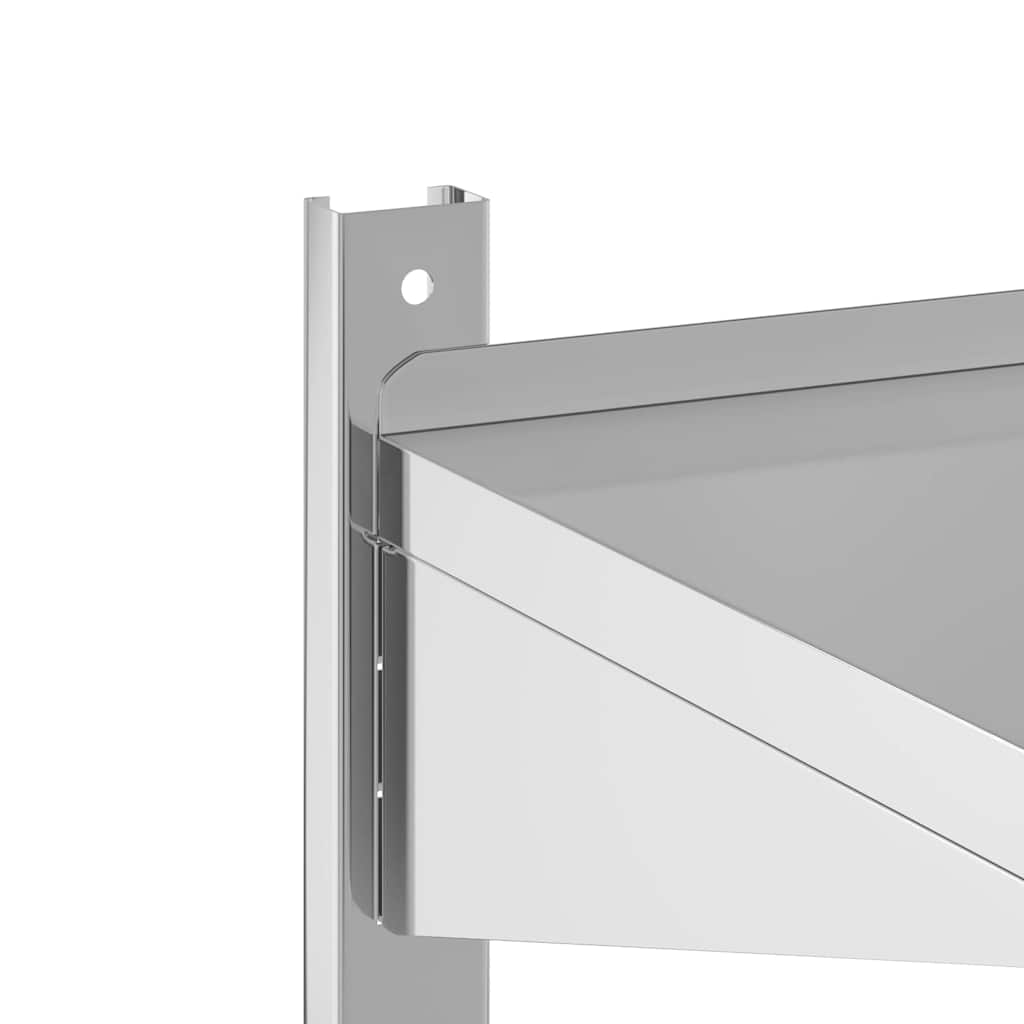 vidaXL Ράφι Τοίχου 2 Επιπ. Ασημί 75x40x60 εκ. Ανοξείδωτο Ατσάλι