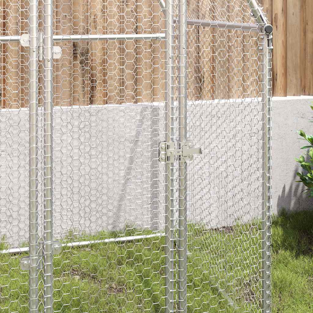vidaXL Κοτέτσι - Κλουβί Ασημί 100x100x190 εκ. από Γαλβανισμένο Χάλυβα