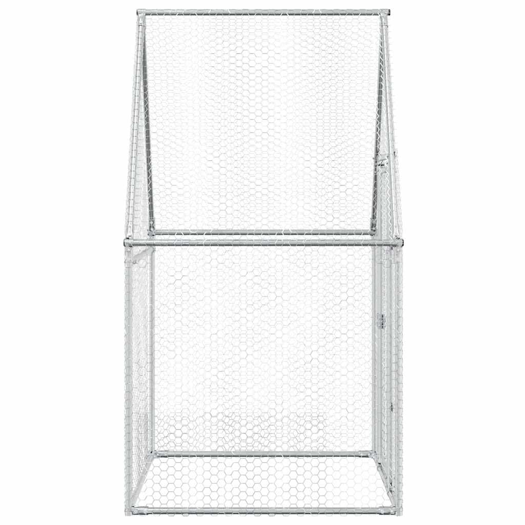 vidaXL Κοτέτσι - Κλουβί Ασημί 100x100x190 εκ. από Γαλβανισμένο Χάλυβα