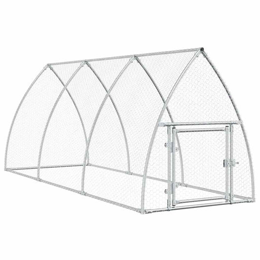 vidaXL Κοτέτσι - Κλουβί Ασημί 300x105x120 εκ. από Γαλβανισμένο Χάλυβα