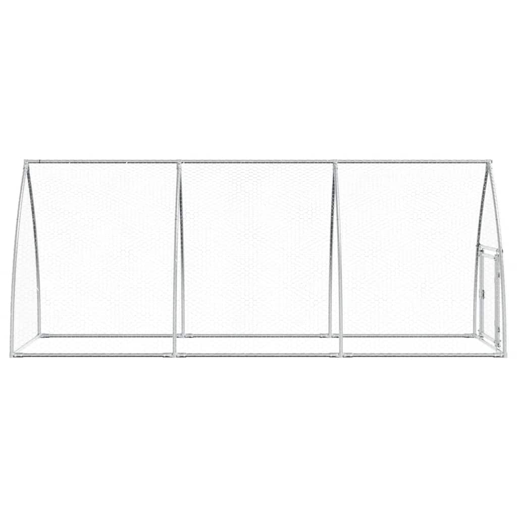 vidaXL Κοτέτσι - Κλουβί Ασημί 300x105x120 εκ. από Γαλβανισμένο Χάλυβα