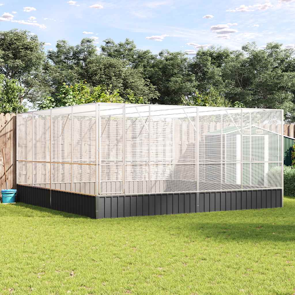 vidaXL Κλουβί Ασημένιο 418x414x212 εκ. Ατσάλινο