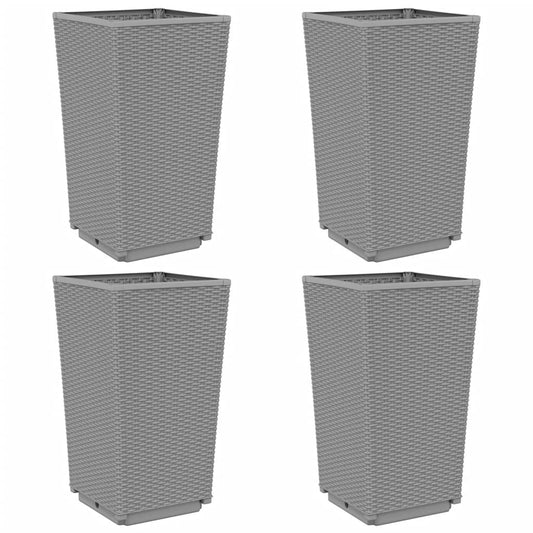 vidaXL Ζαρντινιέρες 4 τεμ. Αν. Γκρι 32,5x32,5x57 εκ. Πολυπροπυλένιο